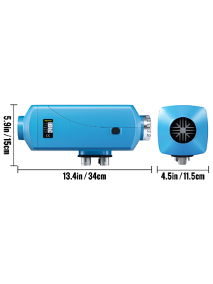 VEVOR 2KW 12V Car Heater Diesel Air Heater W/ LCD Switch Silencer 5 / 10 L Tank for Car RV Trailer Truck Vehicles Parking Heater