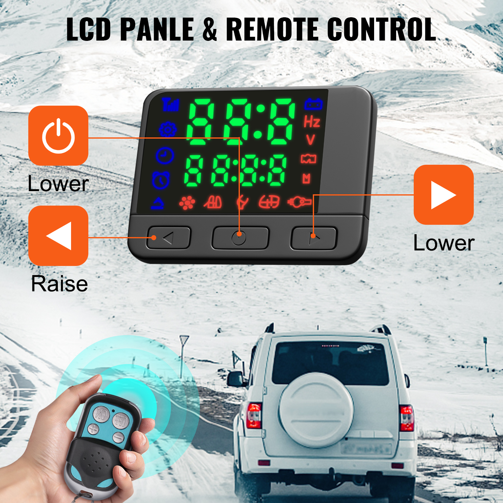 VEVOR 2KW 12V Car Heater Diesel Air Heater W/ LCD Switch Silencer 5 / 10 L Tank for Car RV Trailer Truck Vehicles Parking Heater