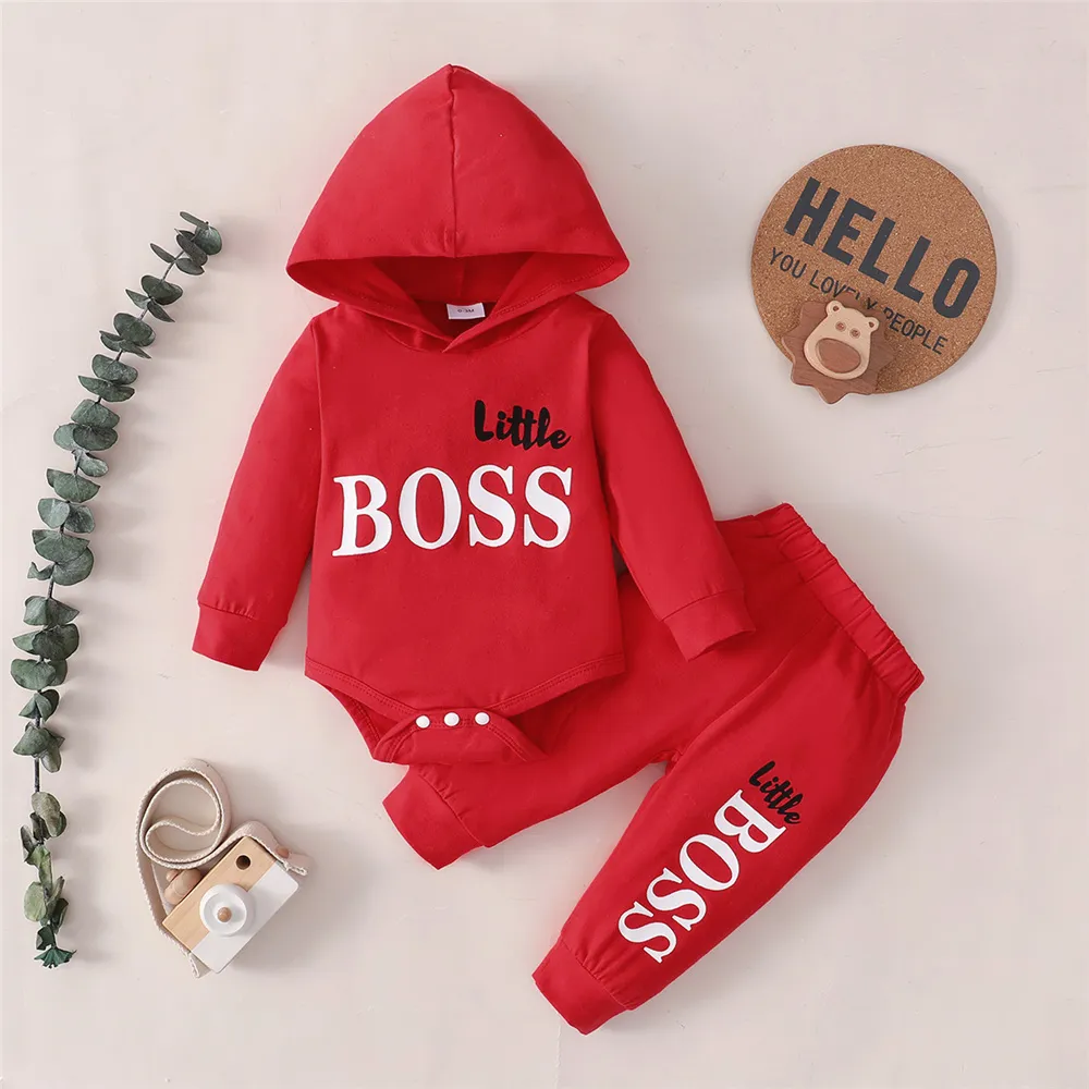 Spring 0-24 Months Newborn Baby Boy 2PCS Clothes Set Long Sleeve Hoodie Jumpsuit Pants Toddler Boy Outfit Baby Costume