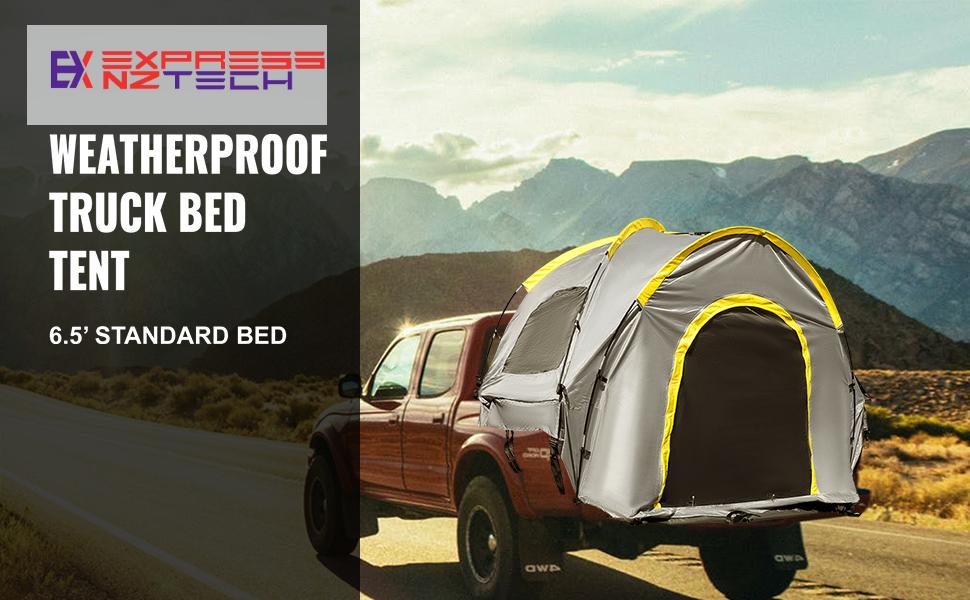 VEVOR 5-8 FT Waterproof Truck Tent Car Accessories Bed for Full / Mid Size Truck 2-Person Sleeping Capacity for Camping Hiking