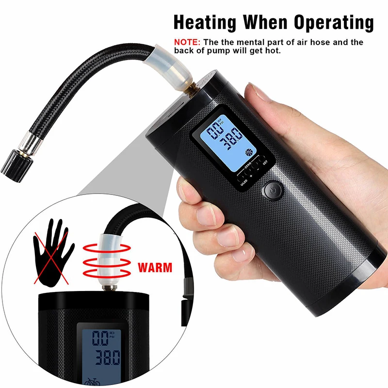 Portable Air Bike Pump Mini Electric Inflator Rechargeable Air Pump Auto Car Inflatable Rechargeable Compressor
