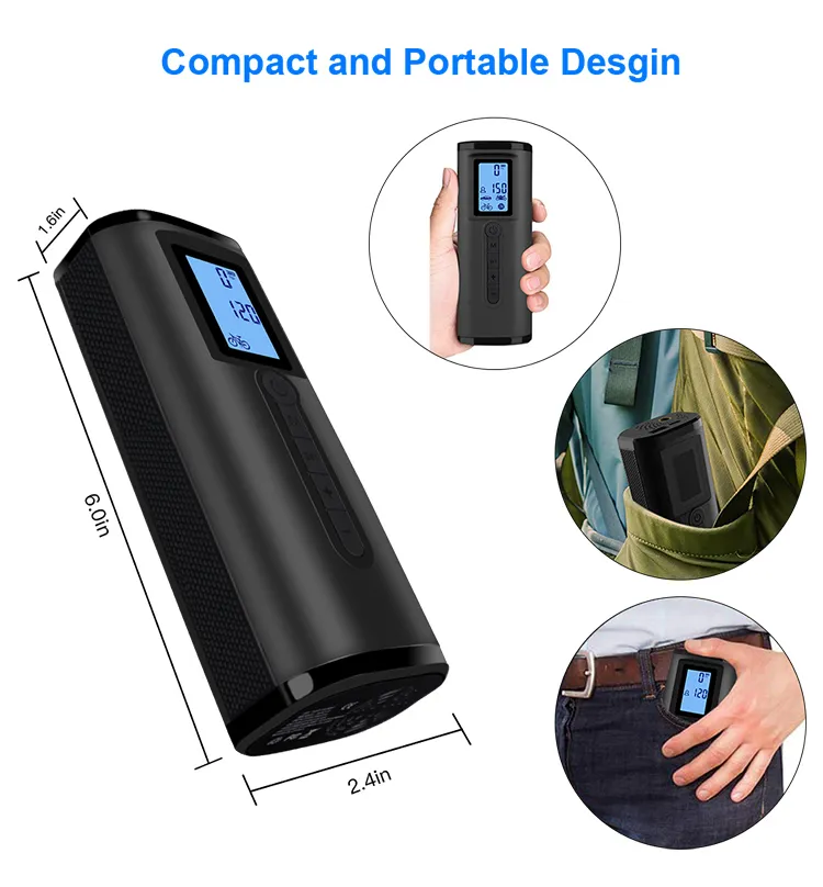 Portable Air Bike Pump Mini Electric Inflator Rechargeable Air Pump Auto Car Inflatable Rechargeable Compressor