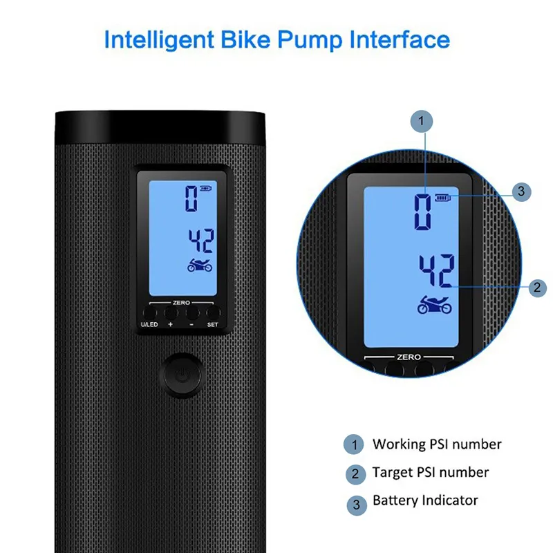 Portable Air Bike Pump Mini Electric Inflator Rechargeable Air Pump Auto Car Inflatable Rechargeable Compressor