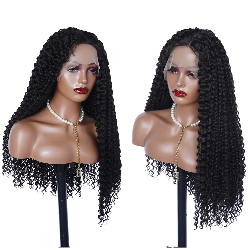 Reddish Brown Kinky Curly Wig Synthetic Lace Front Wigs For Women Copper Red Pre Plucked With Baby Hair Lace Closured Wig