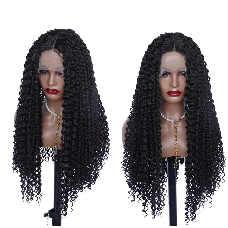 Reddish Brown Kinky Curly Wig Synthetic Lace Front Wigs For Women Copper Red Pre Plucked With Baby Hair Lace Closured Wig