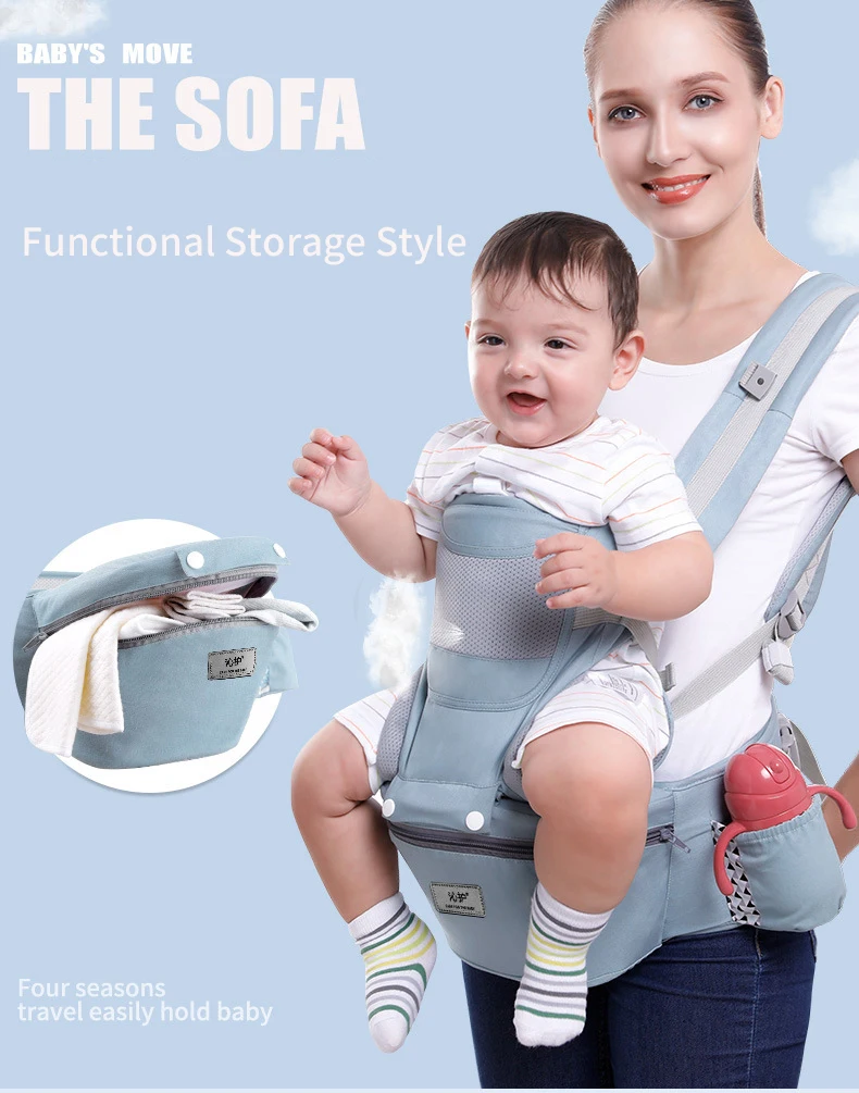 Ergonomic Backpack Baby Carrier Baby Hipseat Carrier carrying for children Baby Wrap Sling for Baby Travel 0-48 Months Useable