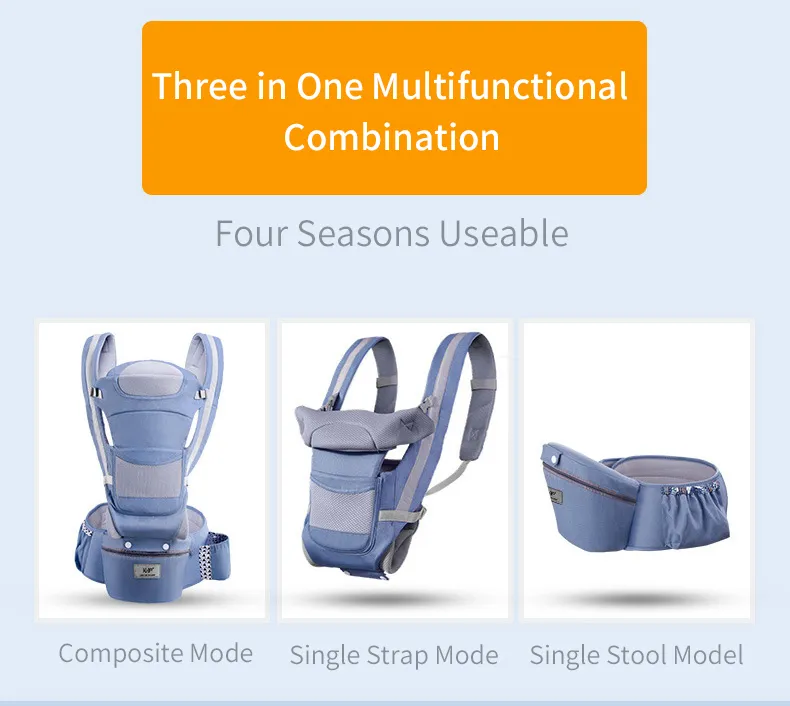 Ergonomic Backpack Baby Carrier Baby Hipseat Carrier carrying for children Baby Wrap Sling for Baby Travel 0-48 Months Useable