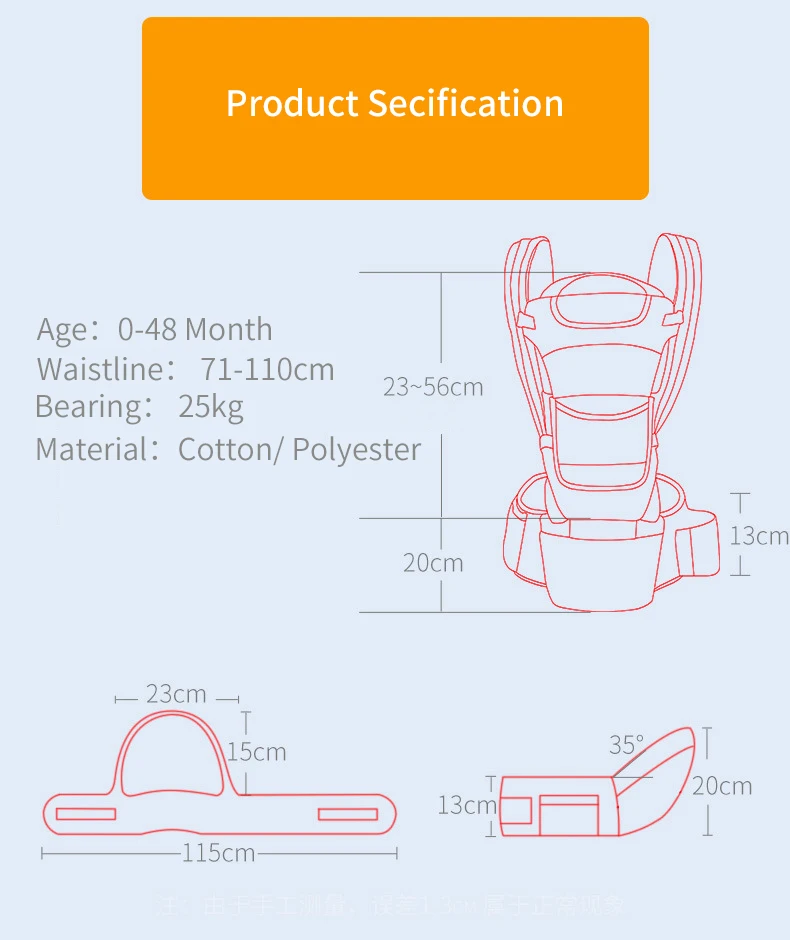 Ergonomic Backpack Baby Carrier Baby Hipseat Carrier carrying for children Baby Wrap Sling for Baby Travel 0-48 Months Useable