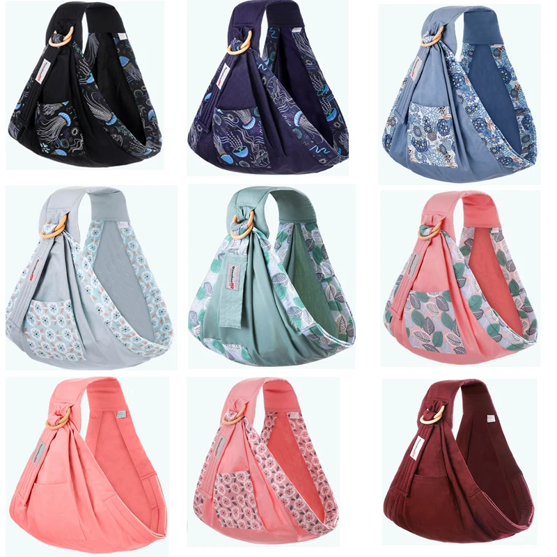 Baby Wrap Newborn Sling Dual Use Infant Nursing Cover Carrier Mesh Fabric Breastfeeding Carriers Up To 130 Lbs (0-36M)