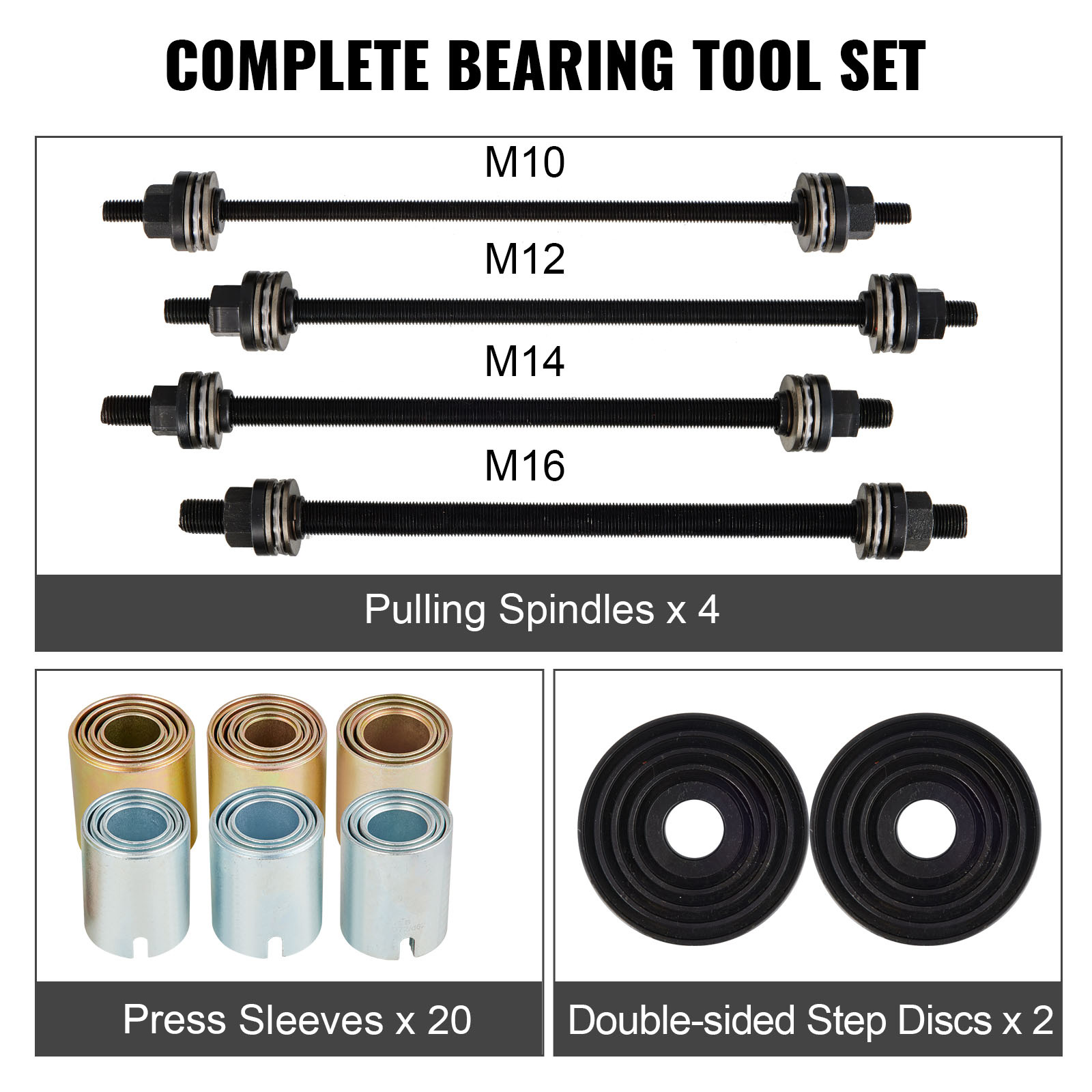 VEVOR 26pcs Universal Press and Pull Sleeve Kit Car Removal Installation Bushes Bearings Tool for Car Repair Auto Maintenance