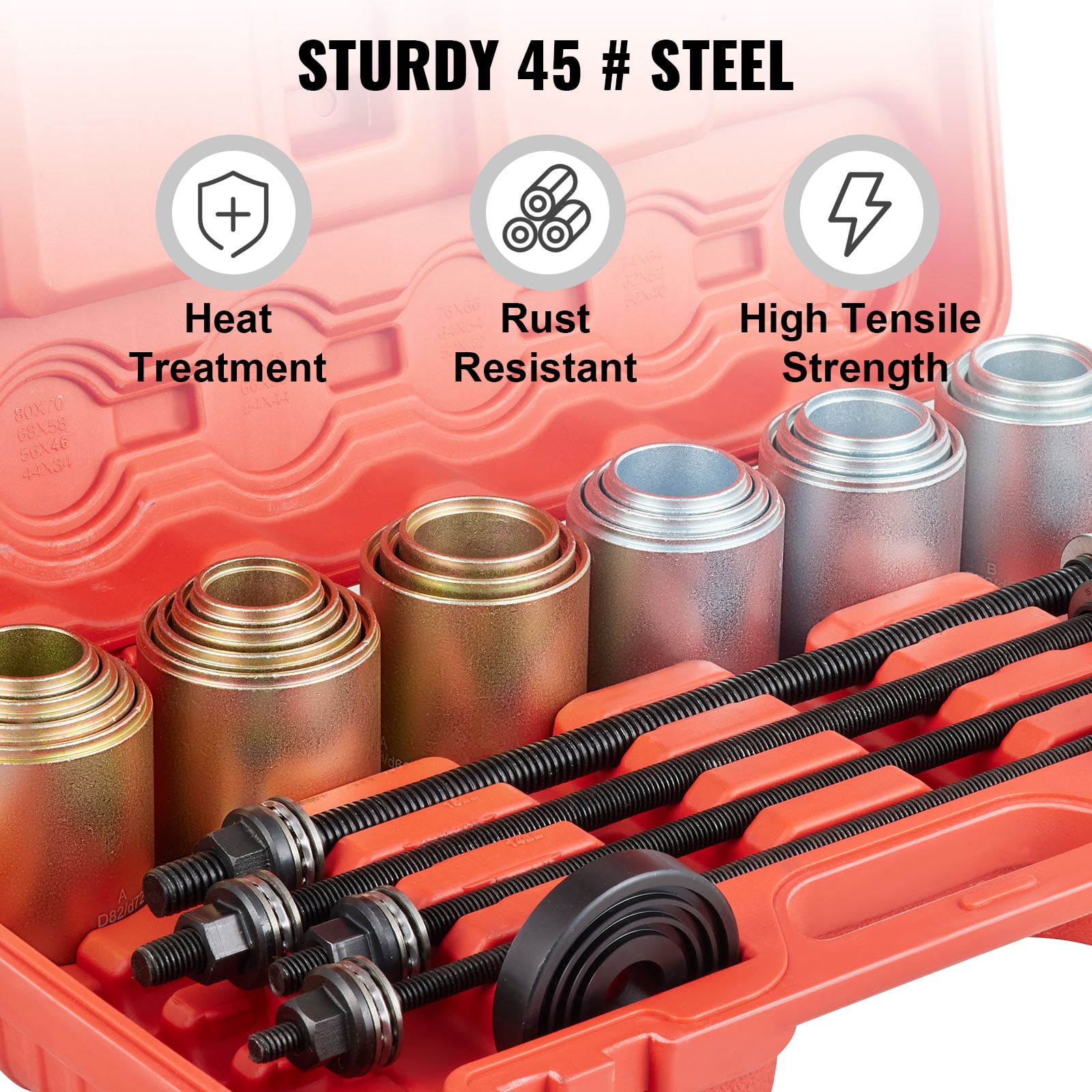 VEVOR 26pcs Universal Press and Pull Sleeve Kit Car Removal Installation Bushes Bearings Tool for Car Repair Auto Maintenance