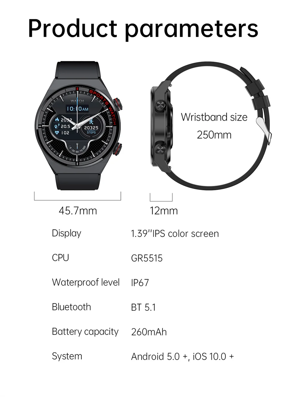 ChiBear NFC Smart Watch Men GPS motion track Heart Rate Bluetooth Call 100+ movement modes Rotary button SmartWatch 2023 New Man