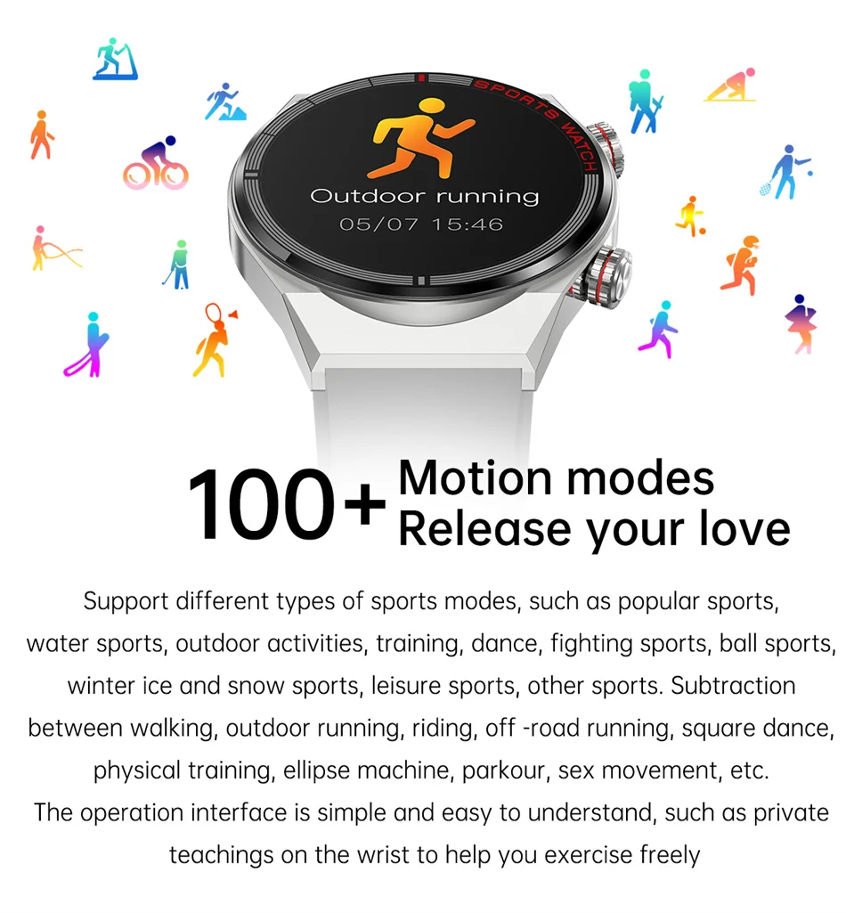 ChiBear NFC Smart Watch Men GPS motion track Heart Rate Bluetooth Call 100+ movement modes Rotary button SmartWatch 2023 New Man