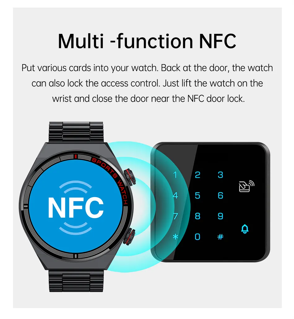 ChiBear NFC Smart Watch Men GPS motion track Heart Rate Bluetooth Call 100+ movement modes Rotary button SmartWatch 2023 New Man