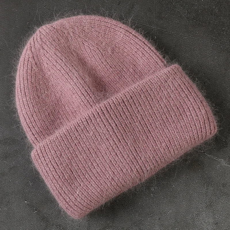 Rabbit Fur Beanies Soft Warm Fluffy Winter Hat for Women Angora Knitted Hat Skullies Beanies Female Bonnet Woman Knit Cap Rabbit Fur Beanies Soft Warm Fluffy Winter Hat for Women Angora Knitted Hat Skullies Beanies Female Bonnet Woman Knit Cap
