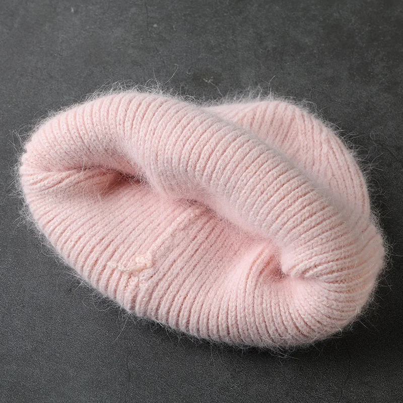 Rabbit Fur Beanies Soft Warm Fluffy Winter Hat for Women Angora Knitted Hat Skullies Beanies Female Bonnet Woman Knit Cap Rabbit Fur Beanies Soft Warm Fluffy Winter Hat for Women Angora Knitted Hat Skullies Beanies Female Bonnet Woman Knit Cap