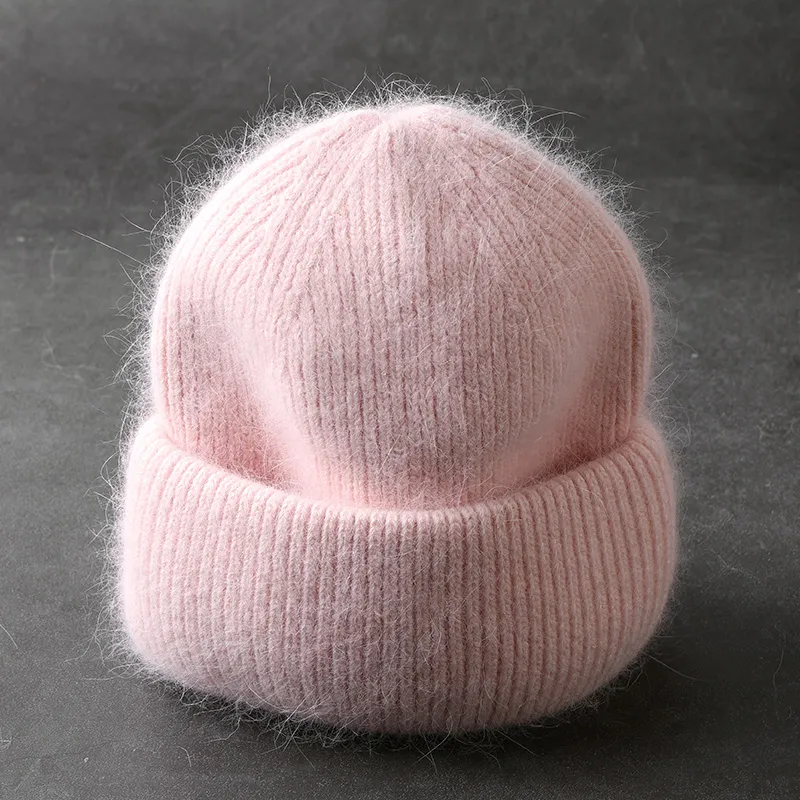 Rabbit Fur Beanies Soft Warm Fluffy Winter Hat for Women Angora Knitted Hat Skullies Beanies Female Bonnet Woman Knit Cap Rabbit Fur Beanies Soft Warm Fluffy Winter Hat for Women Angora Knitted Hat Skullies Beanies Female Bonnet Woman Knit Cap