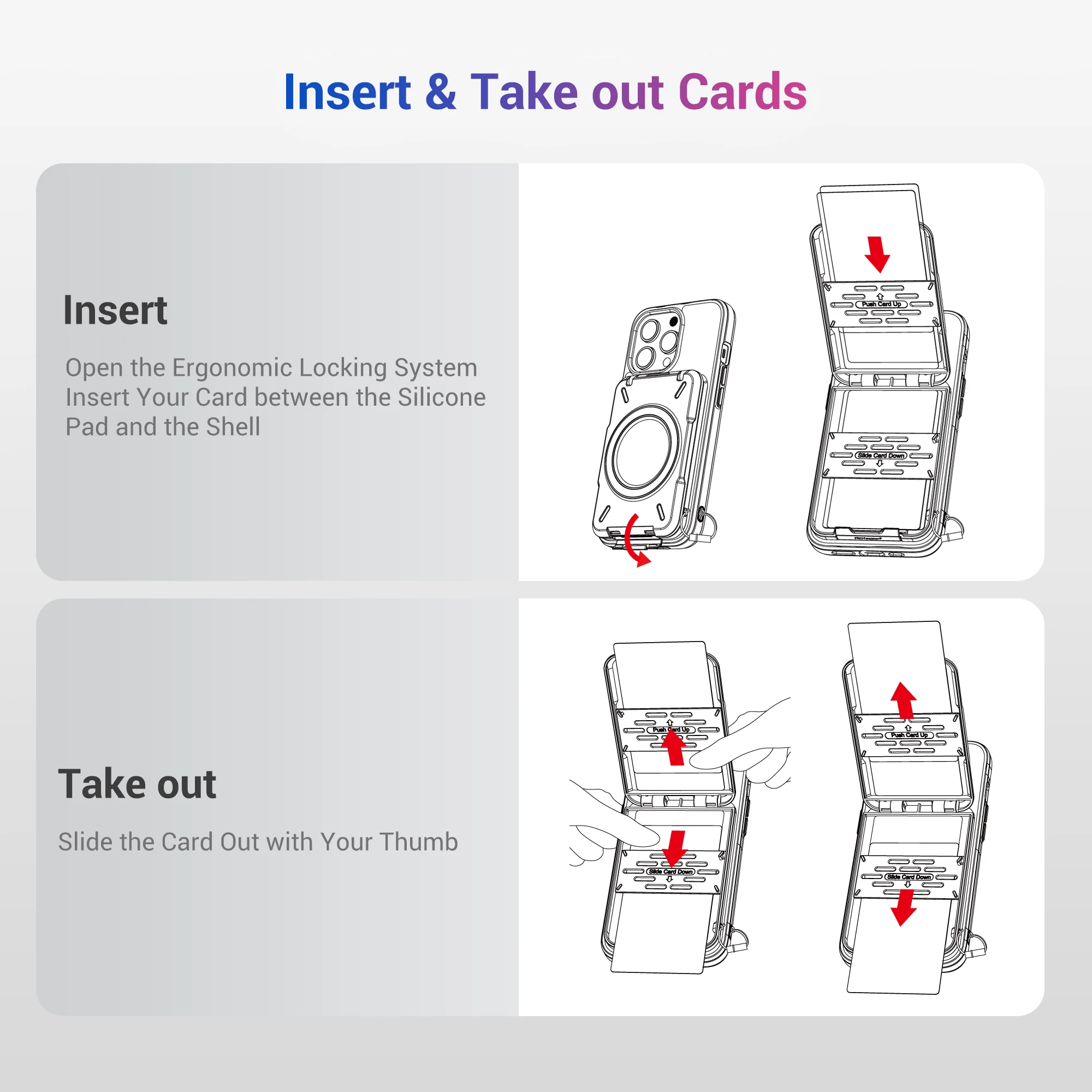 Magnetic Wallet & Card Holder with RFID Blocking Function for iPhone 14 15 Pro/ Pro Max/ 13 Pro Max/ 13 Pro 12 11 MagSafe Wallet