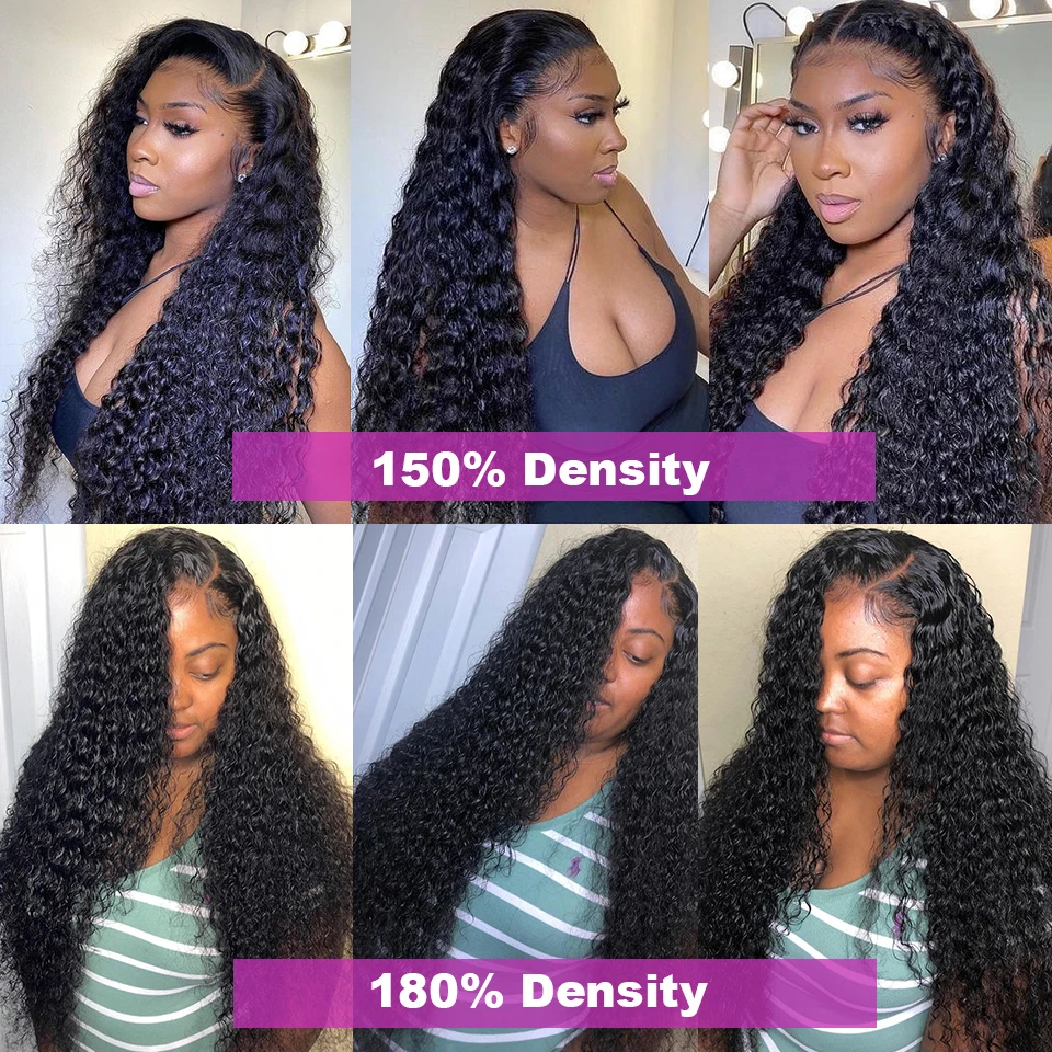 30 Inch Deep Wave Frontal Wig Transparent 13x4 13x6 HD Lace Front Human Hair Wigs Curly Human Hair Lace Frontal Wigs For Women