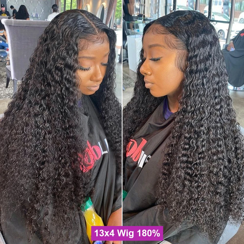 30 Inch Deep Wave Frontal Wig Transparent 13x4 13x6 HD Lace Front Human Hair Wigs Curly Human Hair Lace Frontal Wigs For Women