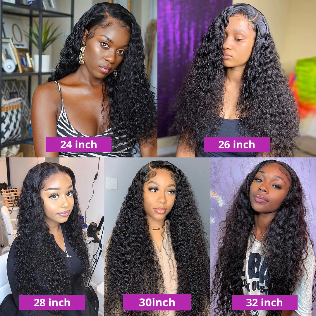 30 Inch Deep Wave Frontal Wig Transparent 13x4 13x6 HD Lace Front Human Hair Wigs Curly Human Hair Lace Frontal Wigs For Women