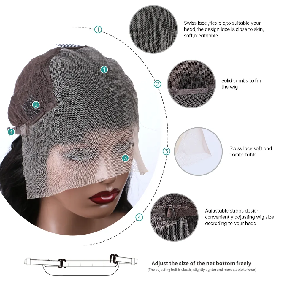 MELODIE 30 38 Inch Lace Frontal Wig Body Wave 13x4 13x6 HD Lace Front Human Hair Wigs Brazilian 5x5 Wear and Go Glueless Wig