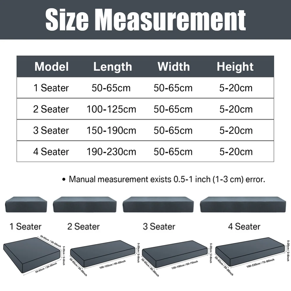 Yeahmart Stretch Sofa Cover Seat Slipcover Jacquard Chair Cushion Cover for 1-2-3 Seaters Replacement for Furniture Protector
