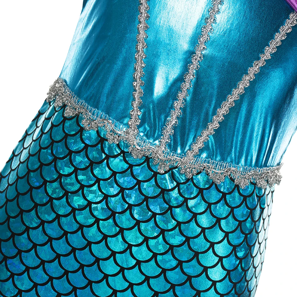 Princess The Little Mermaid Ariel Dress Girls Cosplay Costume Kids Halloween Carnival Birthday Party Clothes Summer Prom Dresses