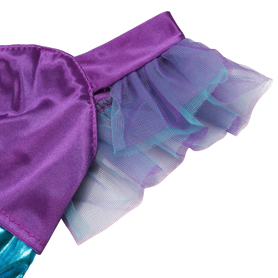 Princess The Little Mermaid Ariel Dress Girls Cosplay Costume Kids Halloween Carnival Birthday Party Clothes Summer Prom Dresses