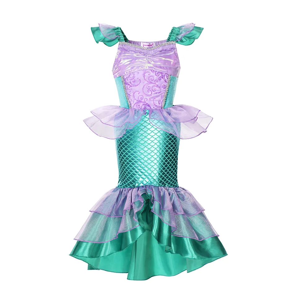 Ariel Girl Little Mermaid Costume Halloween Kid Dress For Girls Children Carnival Birthday Party Clothes Cosplay Mermaid Dress