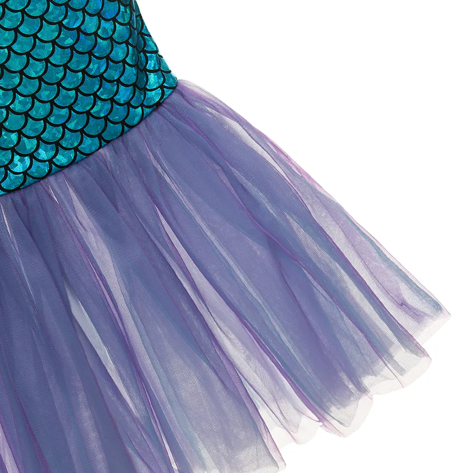 Ariel Girl Little Mermaid Costume Halloween Kid Dress For Girls Children Carnival Birthday Party Clothes Cosplay Mermaid Dress