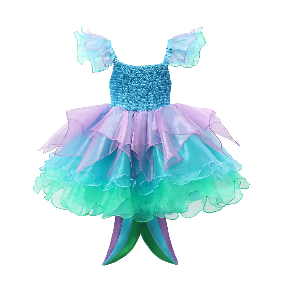 Ariel Girl Little Mermaid Costume Halloween Kid Dress For Girls Children Carnival Birthday Party Clothes Cosplay Mermaid Dress