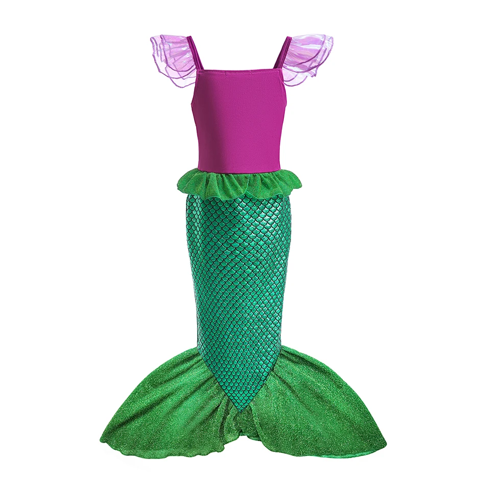 Ariel Girl Little Mermaid Costume Halloween Kid Dress For Girls Children Carnival Birthday Party Clothes Cosplay Mermaid Dress