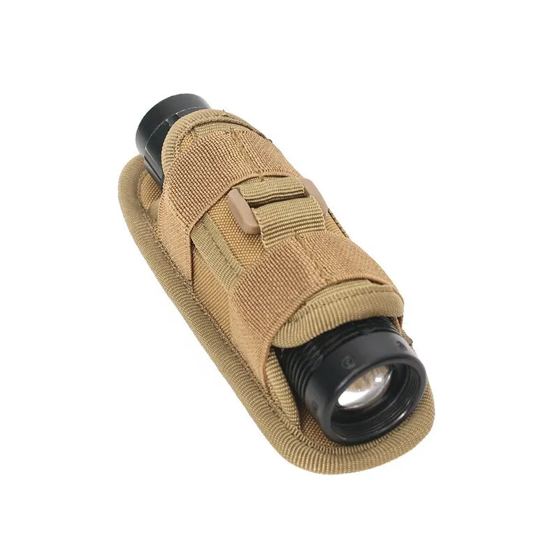 Tactical Hunting Molle Nylon Flashlight Pouch 360 Degrees Rotatable Outdoor Flashlight Cover Holster Torch Case Portable Torch