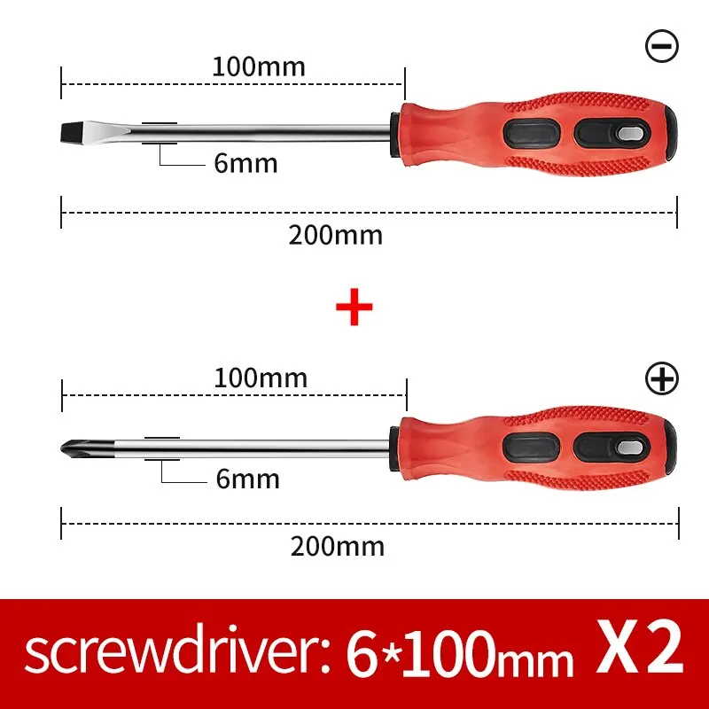 2 screwdrivers 6x100