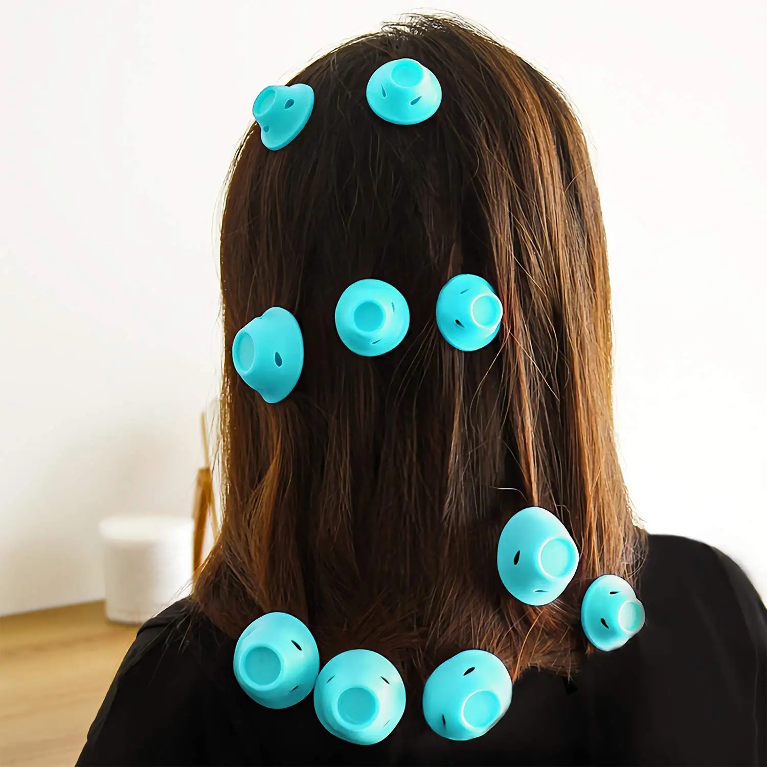40Pcs Magic Silicone Hair Rollers Heatless Overnight Soft Rubber Twist Curls Waves DIY Hair Curling Styling Tool for Women Girls