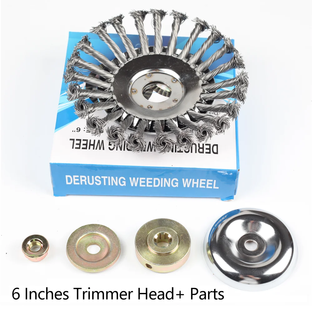150mm/190mm Garden Steel Wire Trimmer Head and Gearbox Fixing Kit Grass Brush Cutter Dust Removal Weeding Plate for Lawnmower