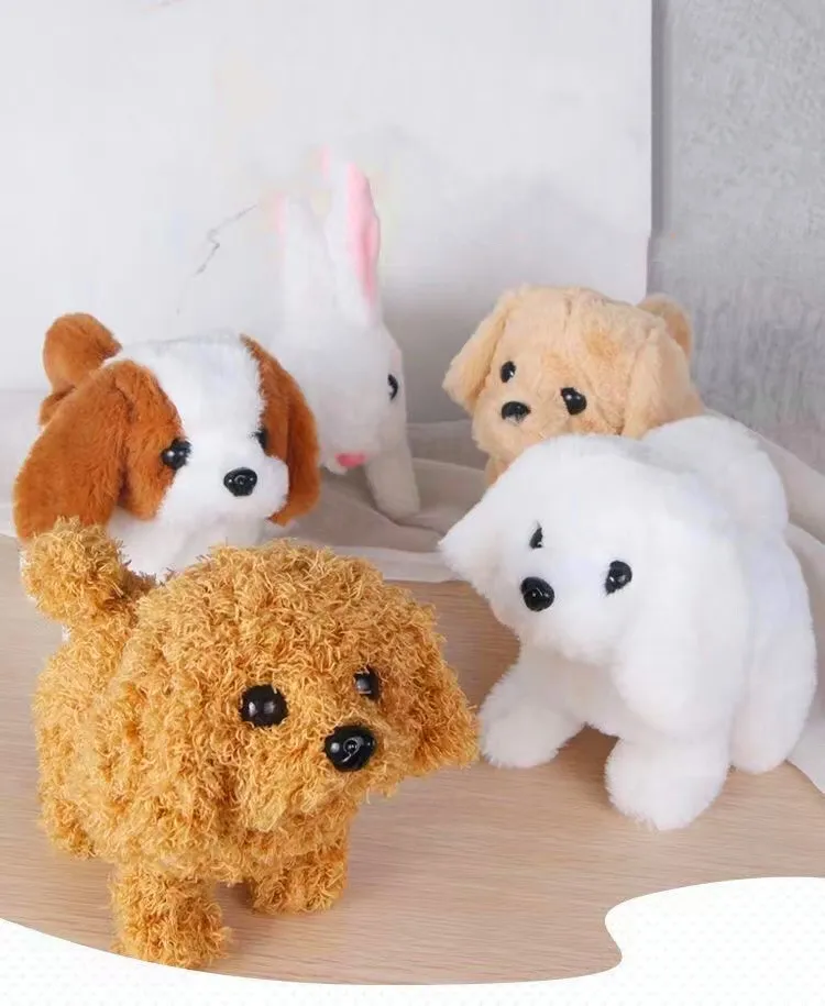 Baby Toy Dogs That Walks and Barks Tail Wagging Plush Interactive Electronic Pets Puppy Montessori Toys for Girls Toddlers Kids