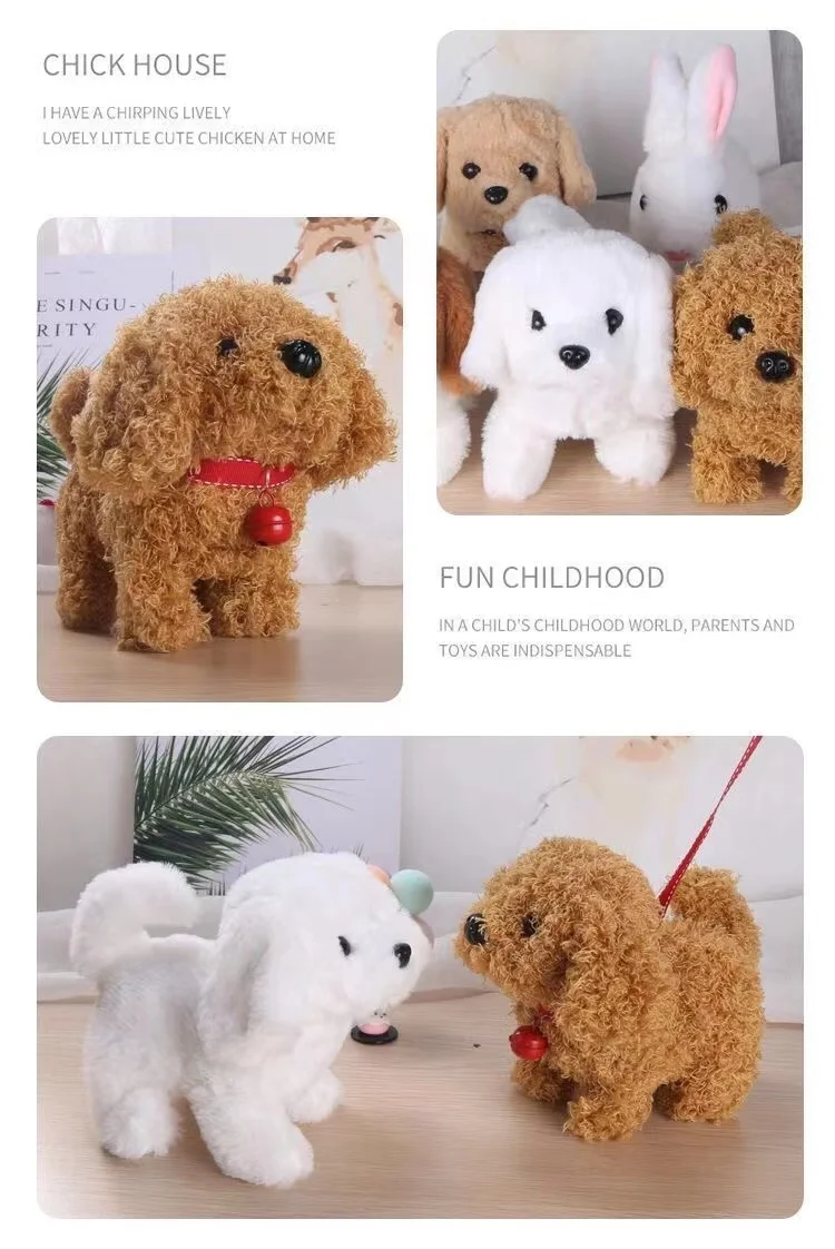 Baby Toy Dogs That Walks and Barks Tail Wagging Plush Interactive Electronic Pets Puppy Montessori Toys for Girls Toddlers Kids