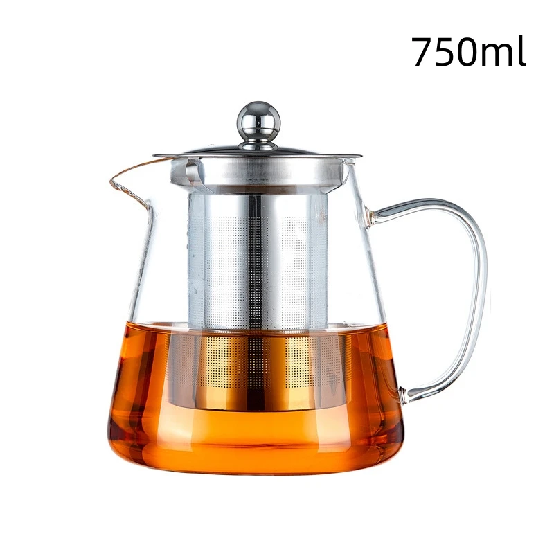 Arshen 750/950ml Filterable Heat-resistant Glass Teapot With 304 Stainless Steel filter Can Heated on Fire Clear Glass Teapot