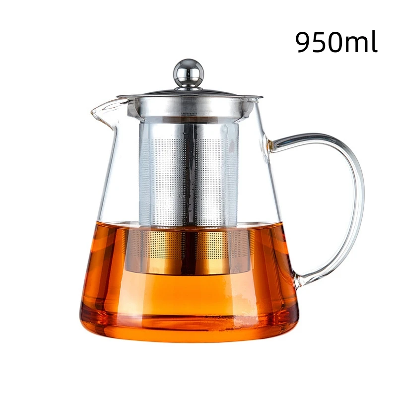 Arshen 750/950ml Filterable Heat-resistant Glass Teapot With 304 Stainless Steel filter Can Heated on Fire Clear Glass Teapot