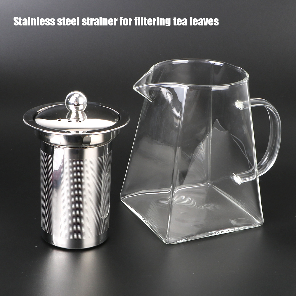 Heat Resistant With Stainless Steel Infuser Clear Kettle 550/750/950ML Glass Teapot Household Teaware Tea Infuser