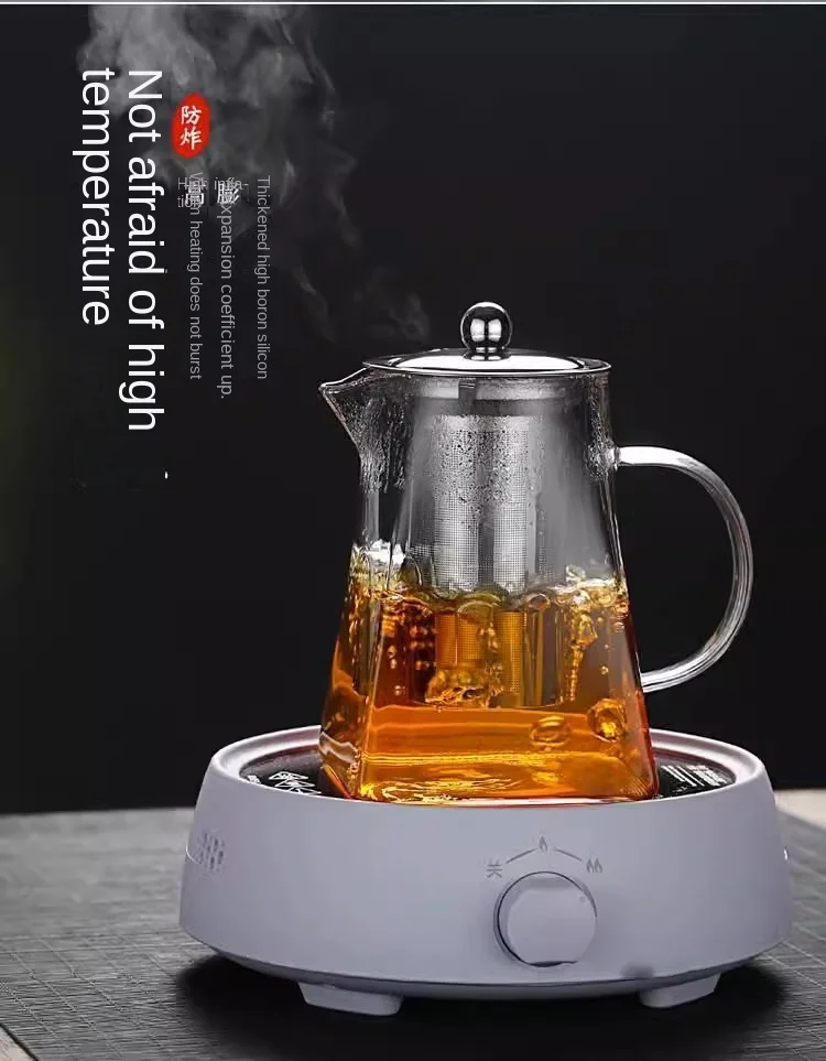 Glass Teapot Household Teaware Tea 550/750/950ML With Stainless Steel Infuser Heat Resistant Infuser Clear Kettle