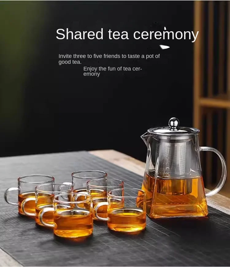 Glass Teapot Household Teaware Tea 550/750/950ML With Stainless Steel Infuser Heat Resistant Infuser Clear Kettle