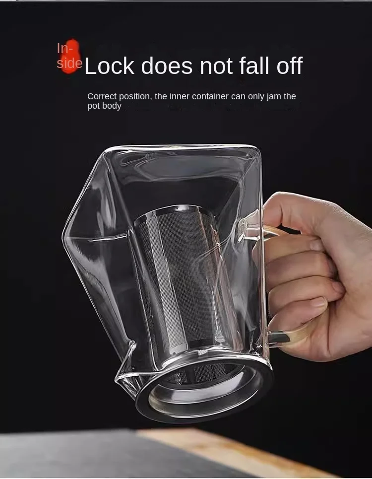 Glass Teapot Household Teaware Tea 550/750/950ML With Stainless Steel Infuser Heat Resistant Infuser Clear Kettle