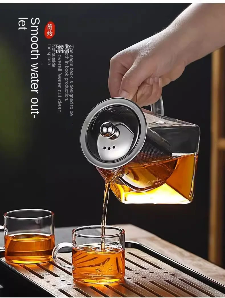 Glass Teapot Household Teaware Tea 550/750/950ML With Stainless Steel Infuser Heat Resistant Infuser Clear Kettle
