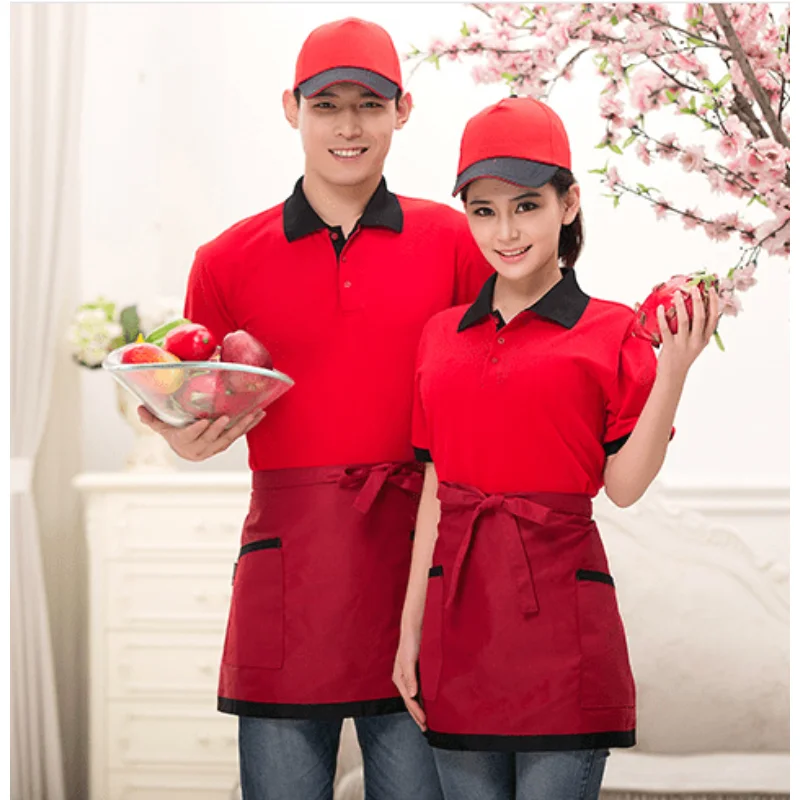 Home Aprons Unisex Short Half Waist Apron With Pockets Home Aprons Unisex Short Half Waist Apron With Pockets