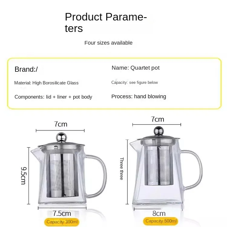 Glass Teapot with Infuser Tea Set Kettle Maker Infusers Jug Teaware Kitchen Dining Bar Home Tea Kit Glass Teapot Samovar
