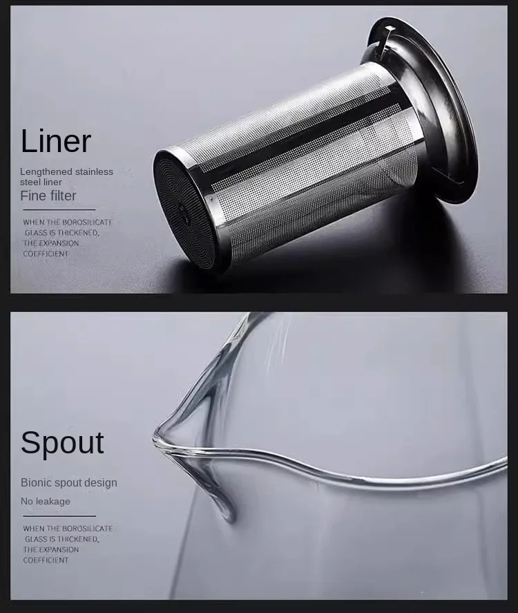 Teapot Glass Household Teapot Stainless Steel Filter Tea Divider Tool Kungfu Tea Set Tianyuan Place Teapot High Borosilicate
