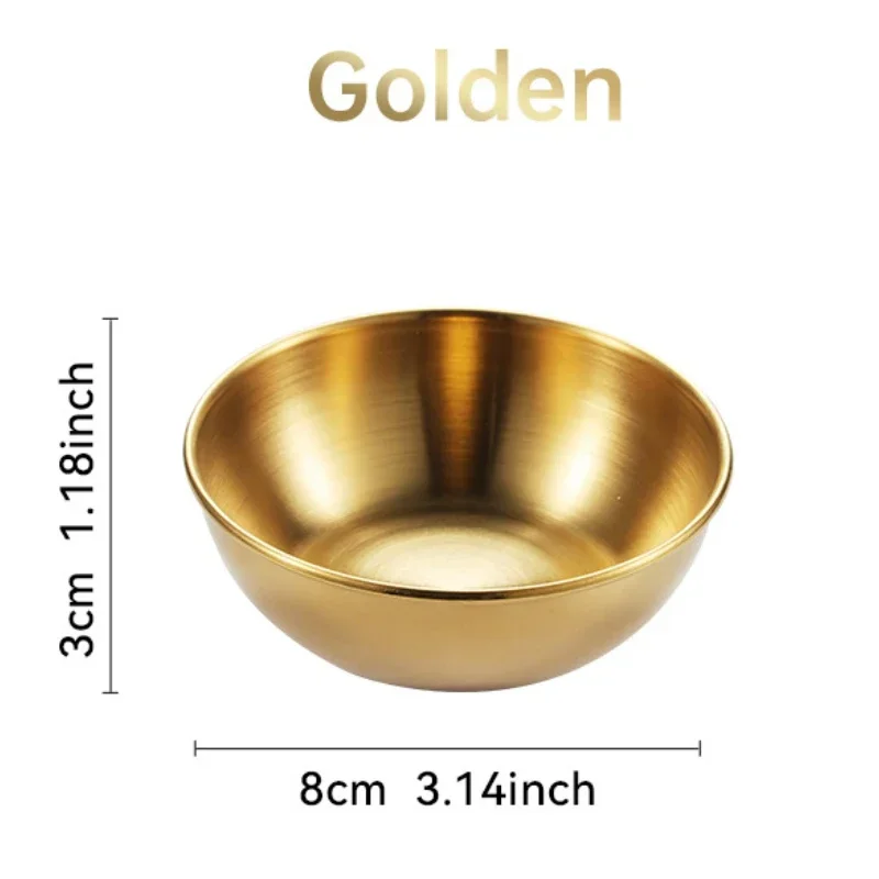 4pcs/6pcs Stainless Steel Small Sauce Dishes Seasoning Serving Tray Spice Plates Set Soy Sauce Dish Specialty Tableware